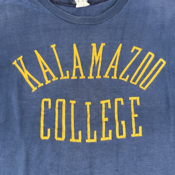 Vtg 60s Champion Shirt Men’s Small Blue Kalamazoo College Short Sleeve - Picture 4 of 16